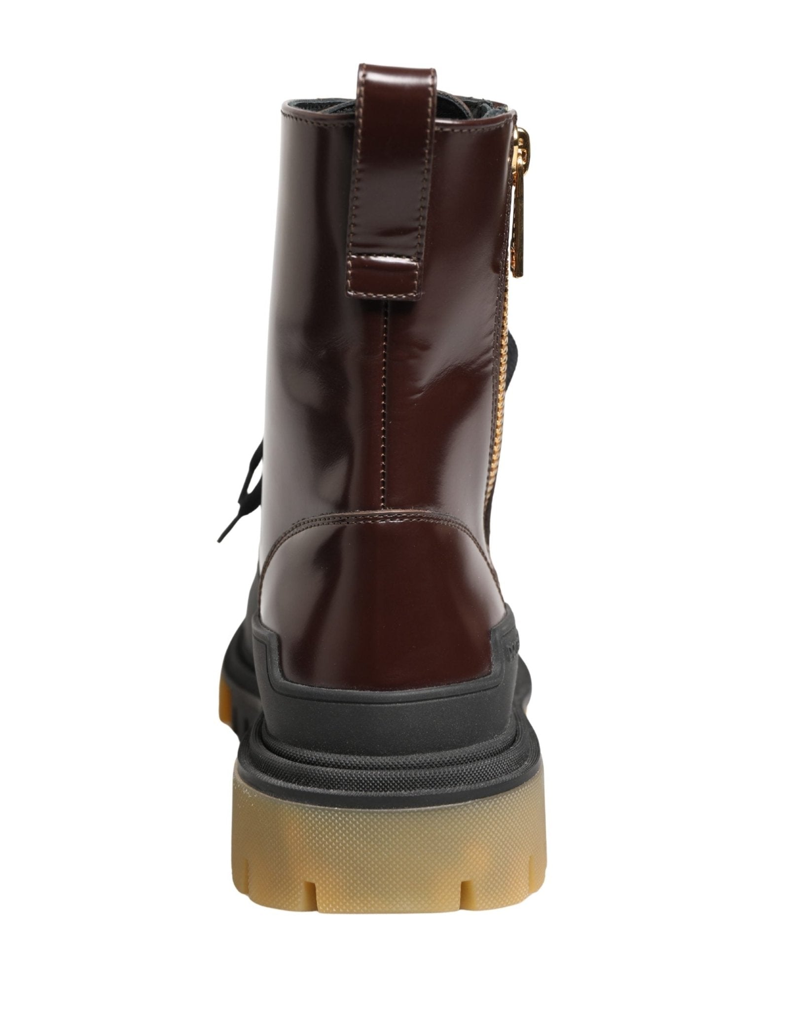 Dolce & Gabbana Maroon Leather Lace Up Biker Boots Shoes - RIMODA
