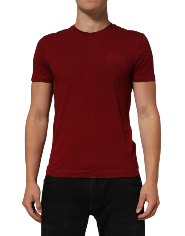 Dolce & Gabbana Maroon Logo Crew Neck Short Sleeve T-shirt - RIMODA
