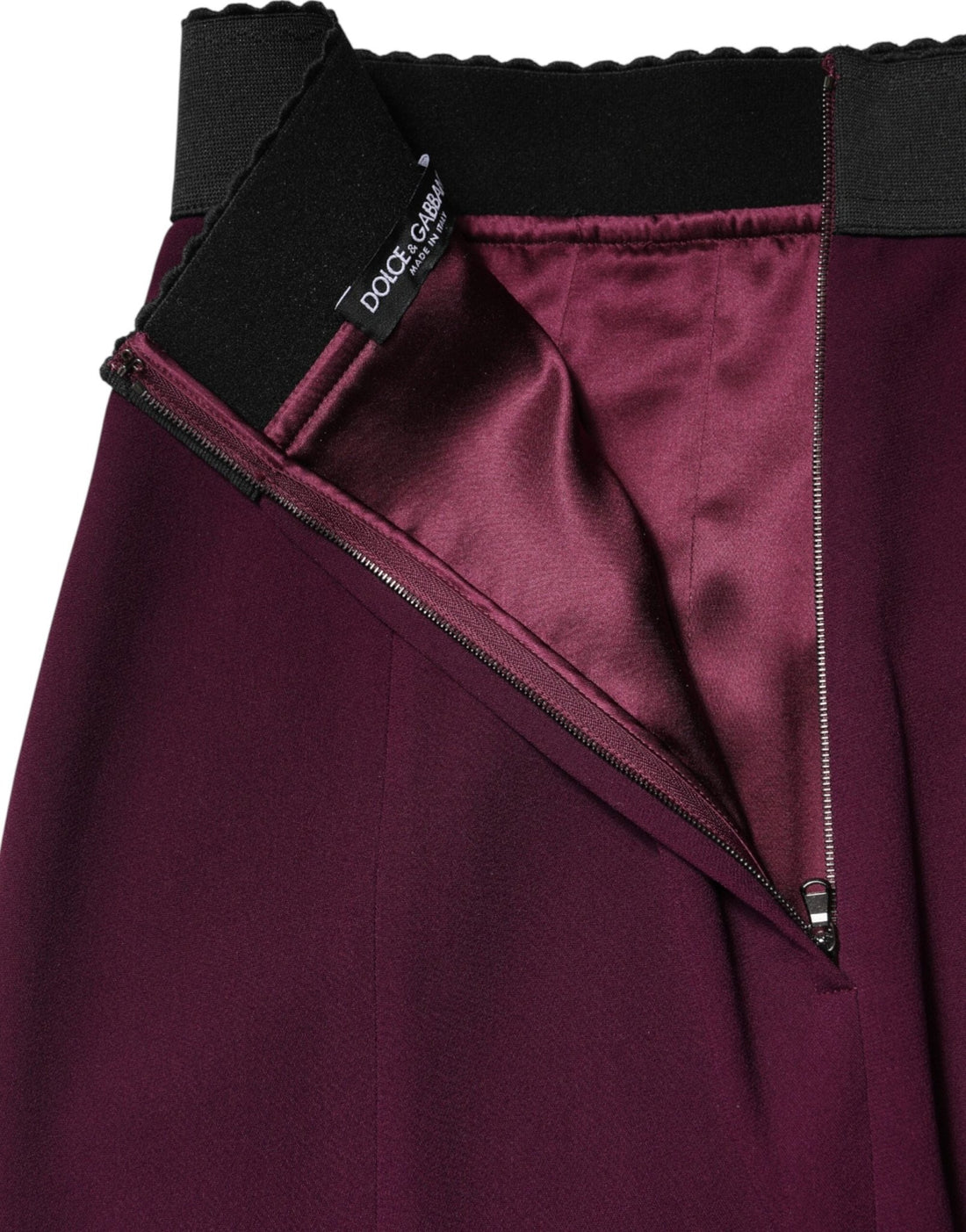 Dolce & Gabbana Maroon Mid Waist Pencil Cut Midi Skirt - RIMODA