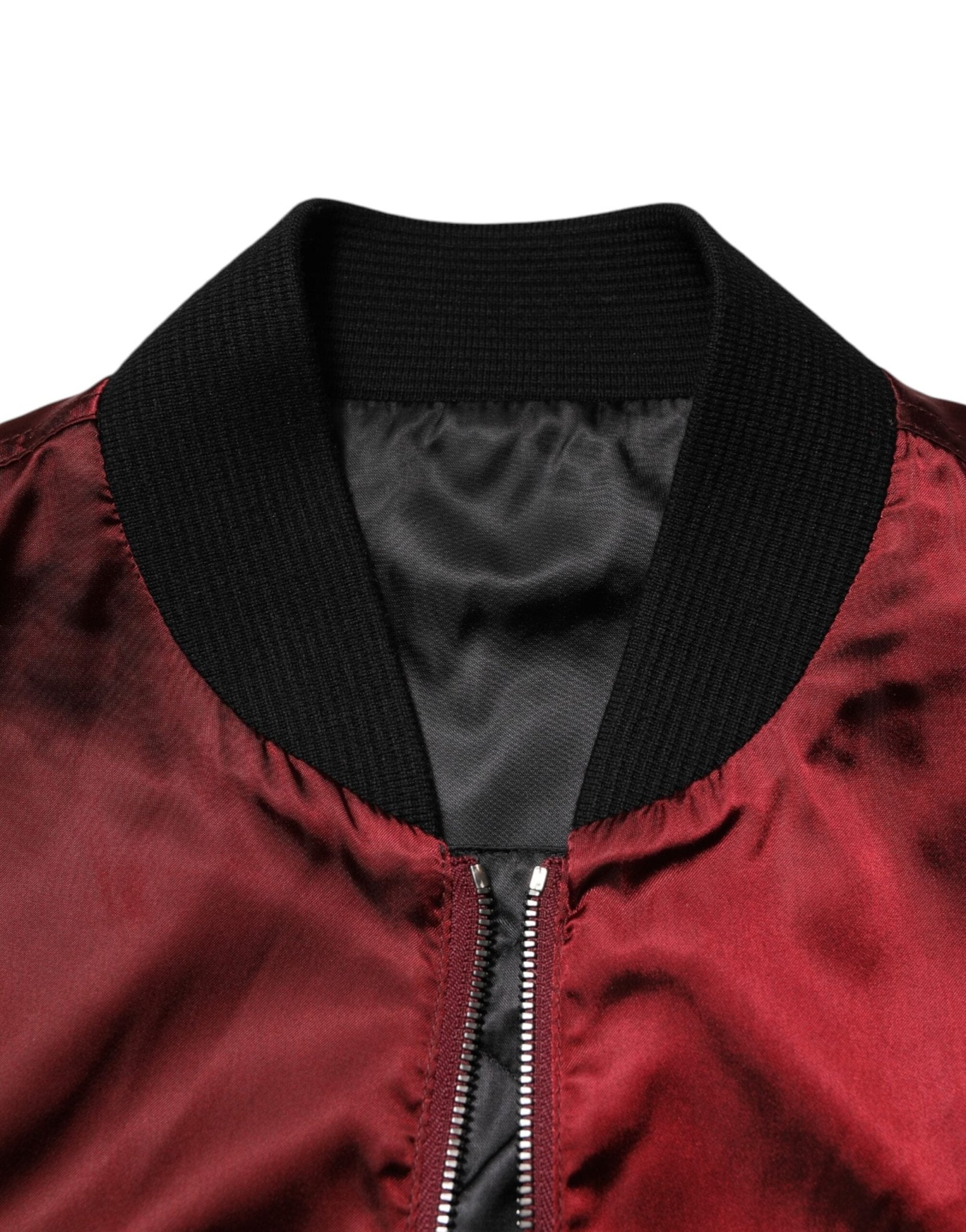 Dolce & Gabbana Maroon Nylon DG Crown Embroidery Jacket - RIMODA