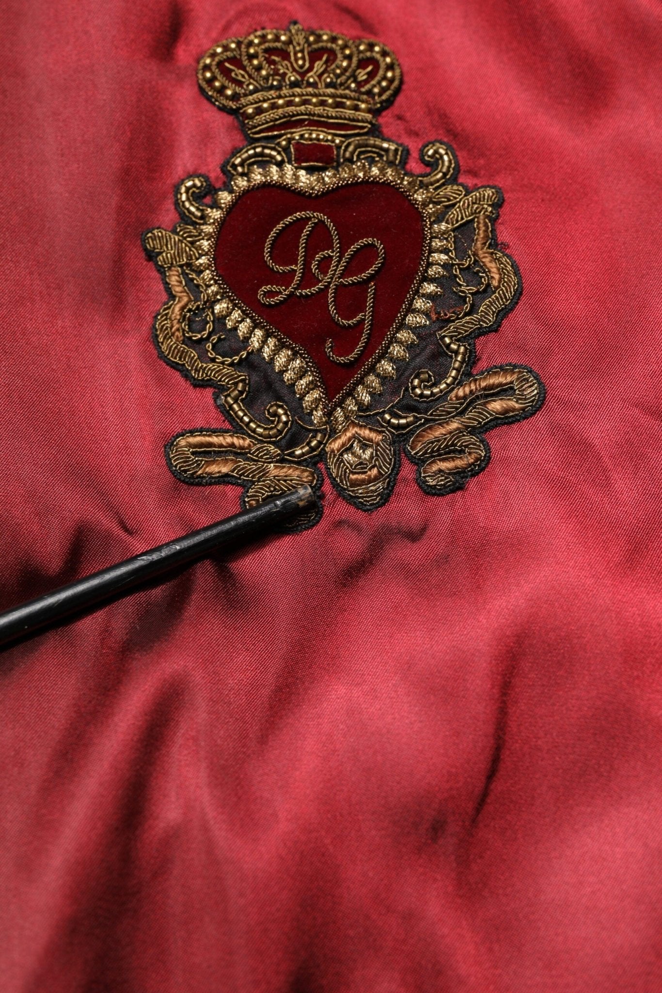 Dolce & Gabbana Maroon Nylon DG Crown Embroidery Jacket - RIMODA