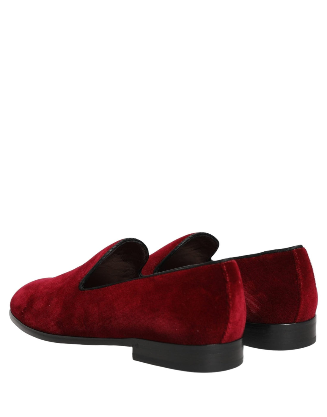 Dolce & Gabbana Maroon Velvet Slip On Dress Loafers Shoes - RIMODA