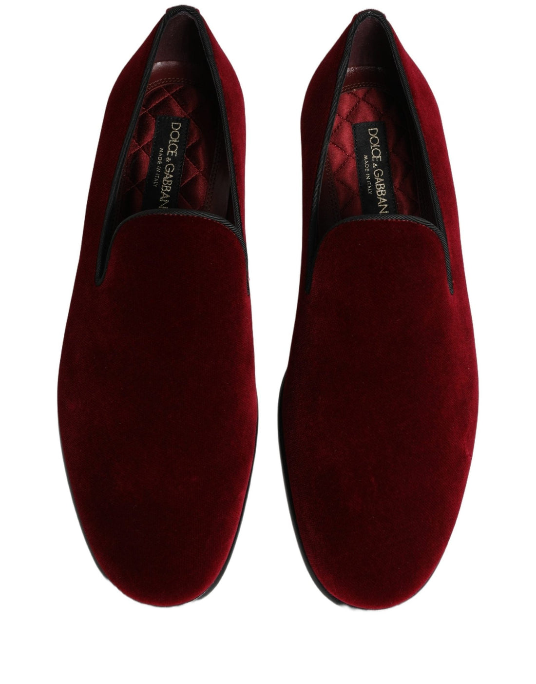 Dolce & Gabbana Maroon Velvet Slip On Dress Loafers Shoes - RIMODA