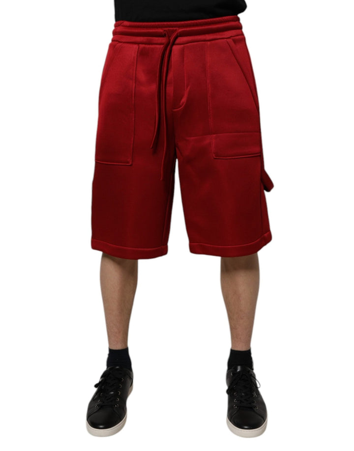 Dolce & Gabbana Maroon Viscose Nylon Mid Waist Bermuda Shorts - RIMODA
