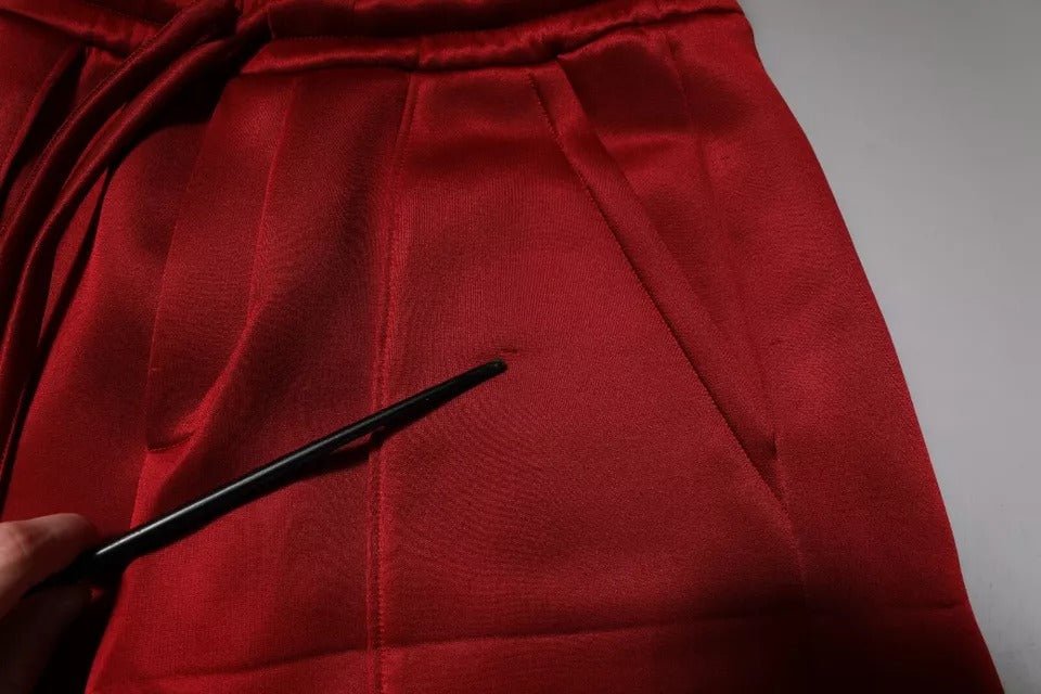 Dolce & Gabbana Maroon Viscose Nylon Mid Waist Bermuda Shorts - RIMODA