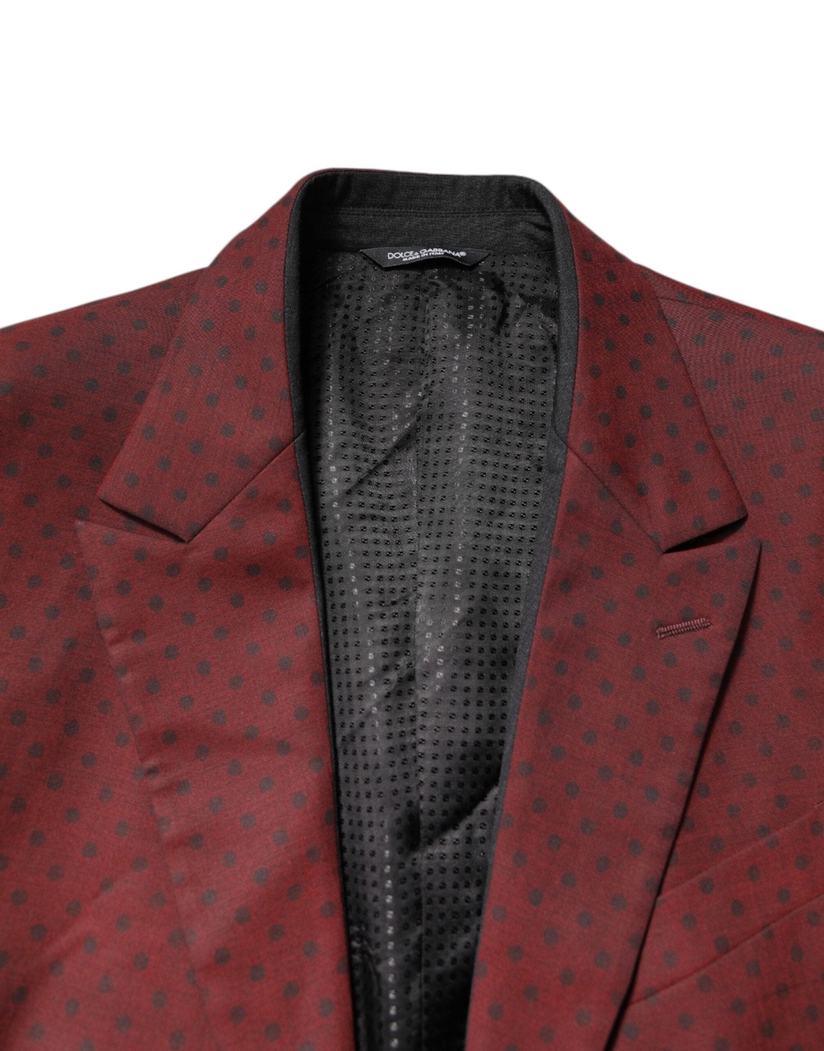 Dolce & Gabbana Maroon Wool Slim Fit Men Coat Jacket Blazer - RIMODA
