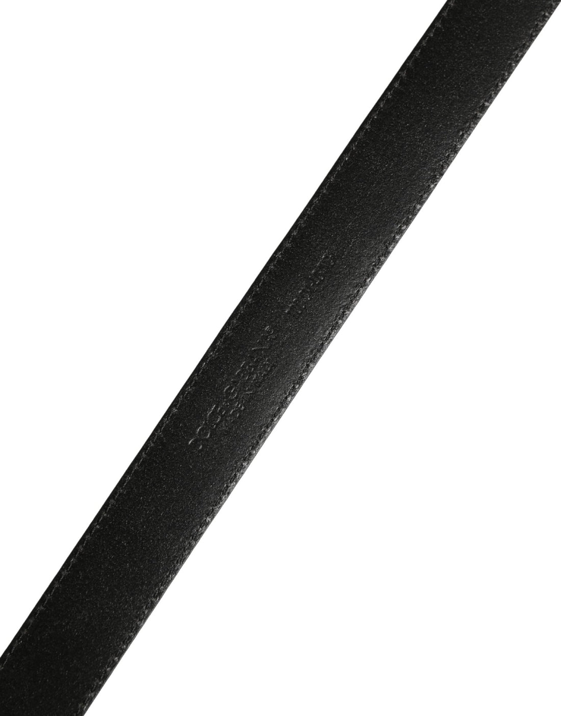 Dolce & Gabbana Men Black Calf Leather Logo Metal Buckle Belt - RIMODA