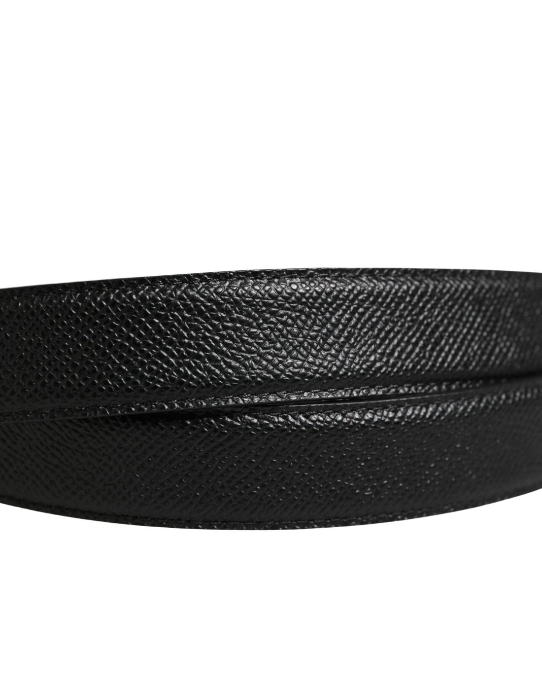 Dolce & Gabbana Men Black Calf Leather Logo Metal Buckle Belt - RIMODA