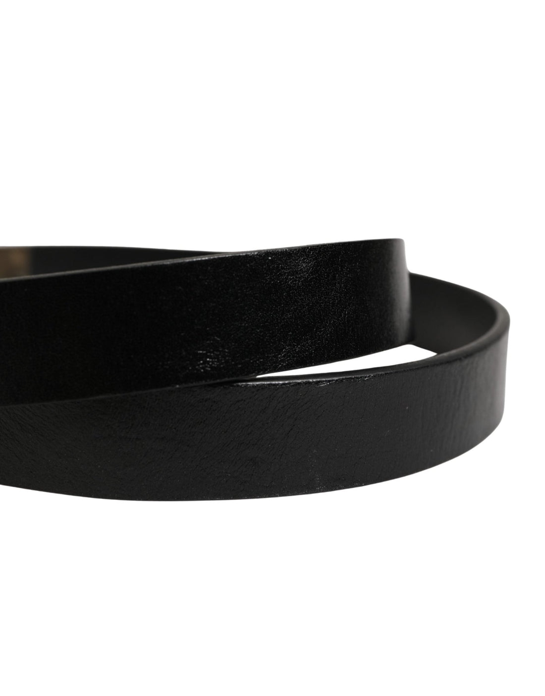 Dolce & Gabbana Men Black Classic Leather Logo Buckle Belt - RIMODA