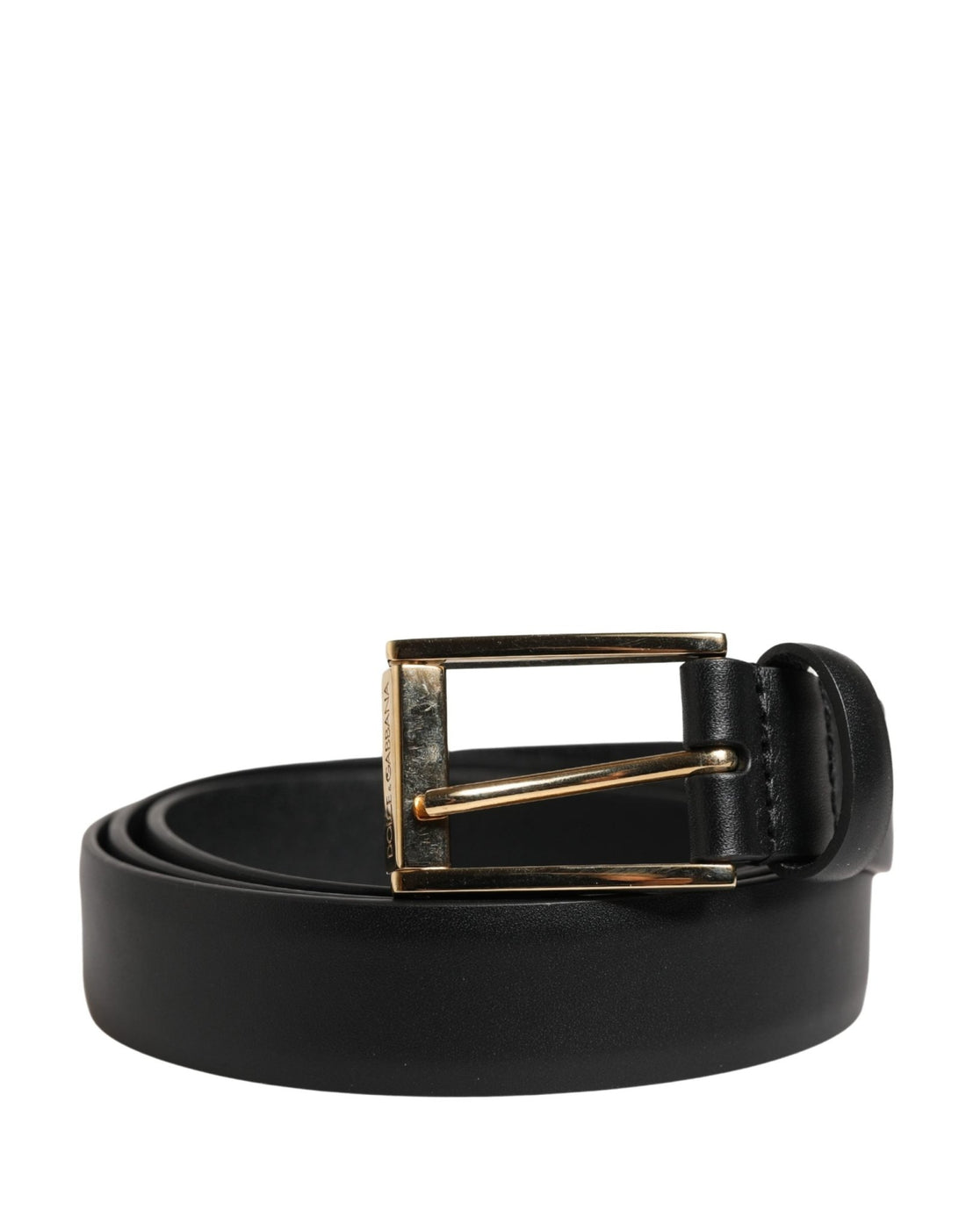 Dolce & Gabbana Men Black Classic Leather Metal Buckle Belt - RIMODA