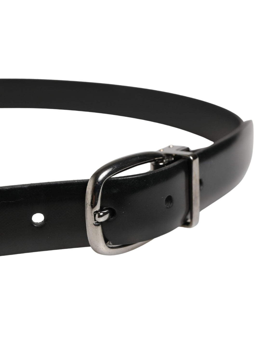 Dolce & Gabbana Men Black Classic Leather Metal Buckle Belt - RIMODA