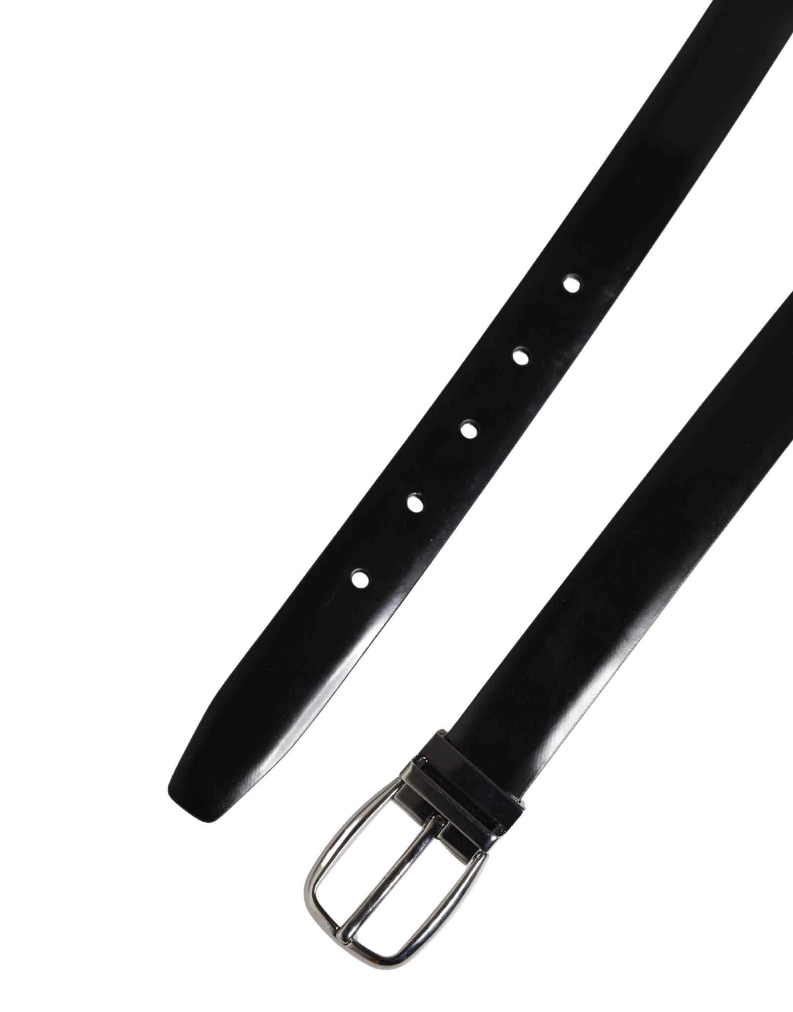 Dolce & Gabbana Men Black Classic Leather Metal Buckle Belt - RIMODA