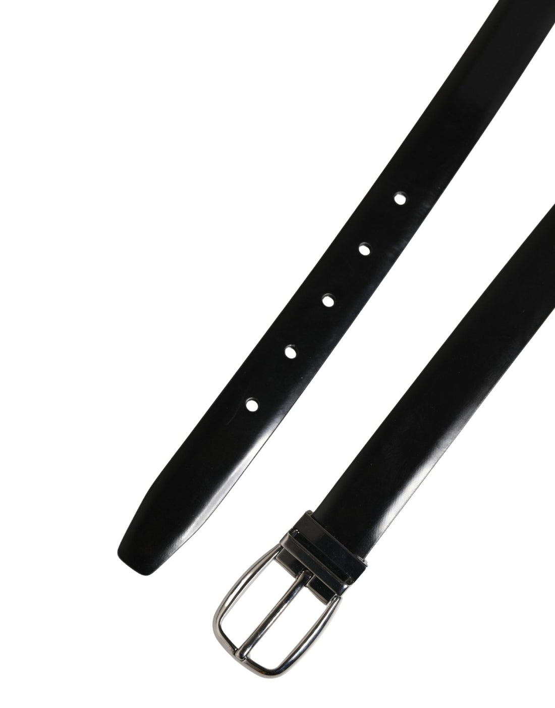 Dolce & Gabbana Men Black Classic Leather Metal Buckle Belt - RIMODA
