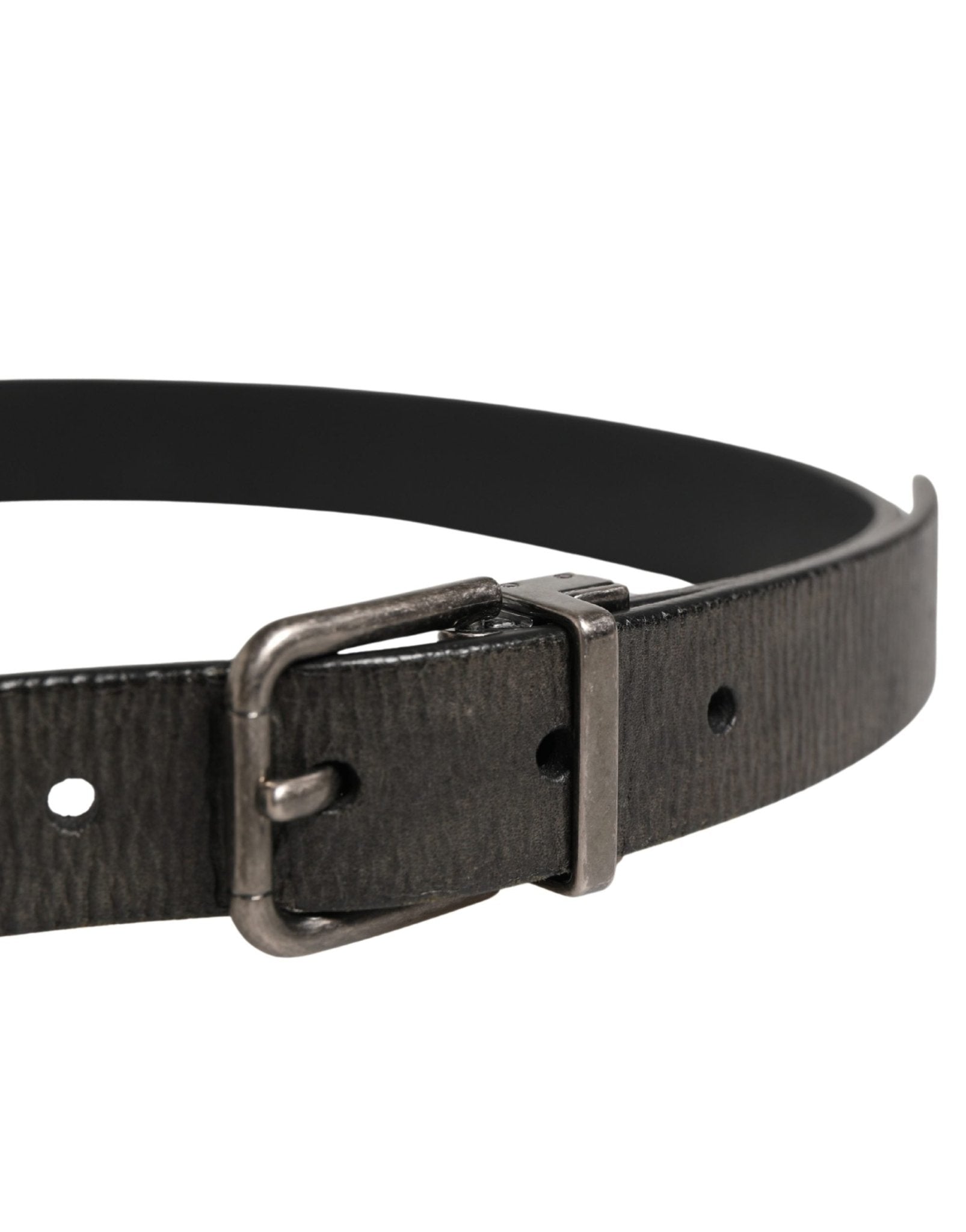 Dolce & Gabbana Men Black Classic Leather Metal Buckle Belt - RIMODA