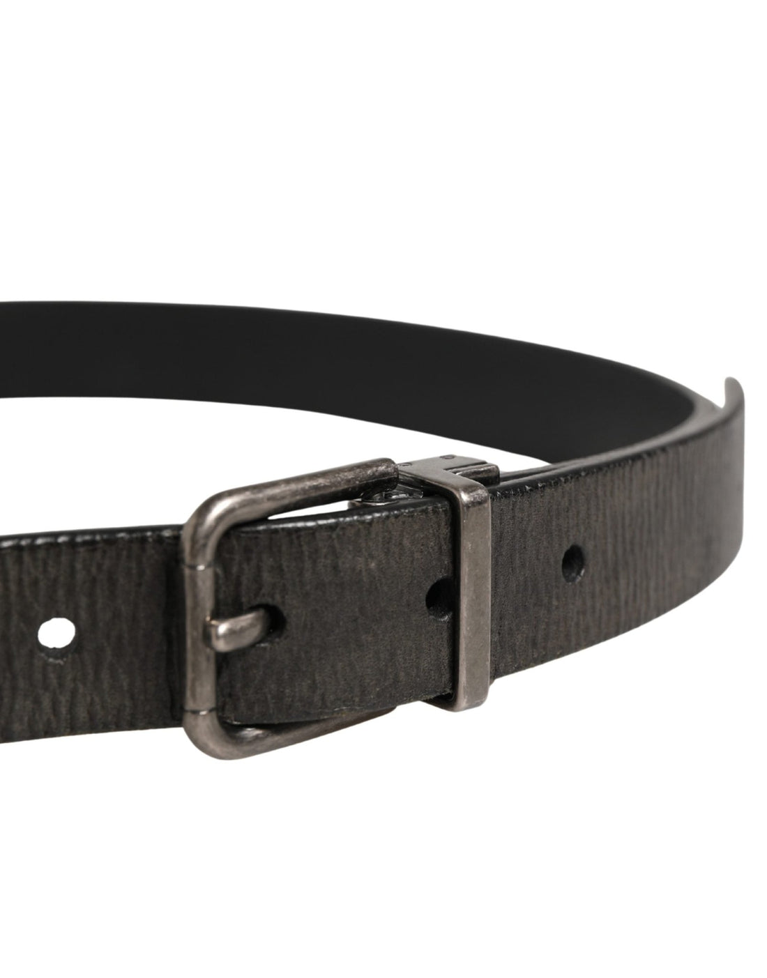 Dolce & Gabbana Men Black Classic Leather Metal Buckle Belt - RIMODA