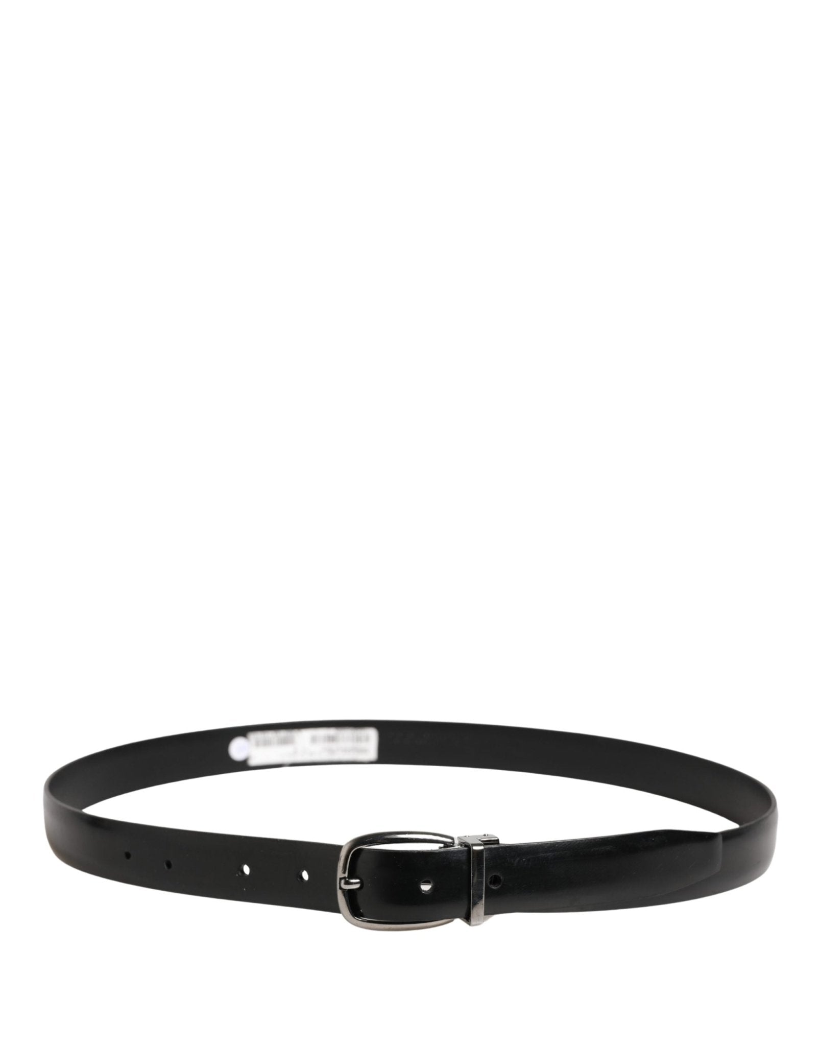 Dolce & Gabbana Men Black Classic Leather Metal Buckle Belt - RIMODA