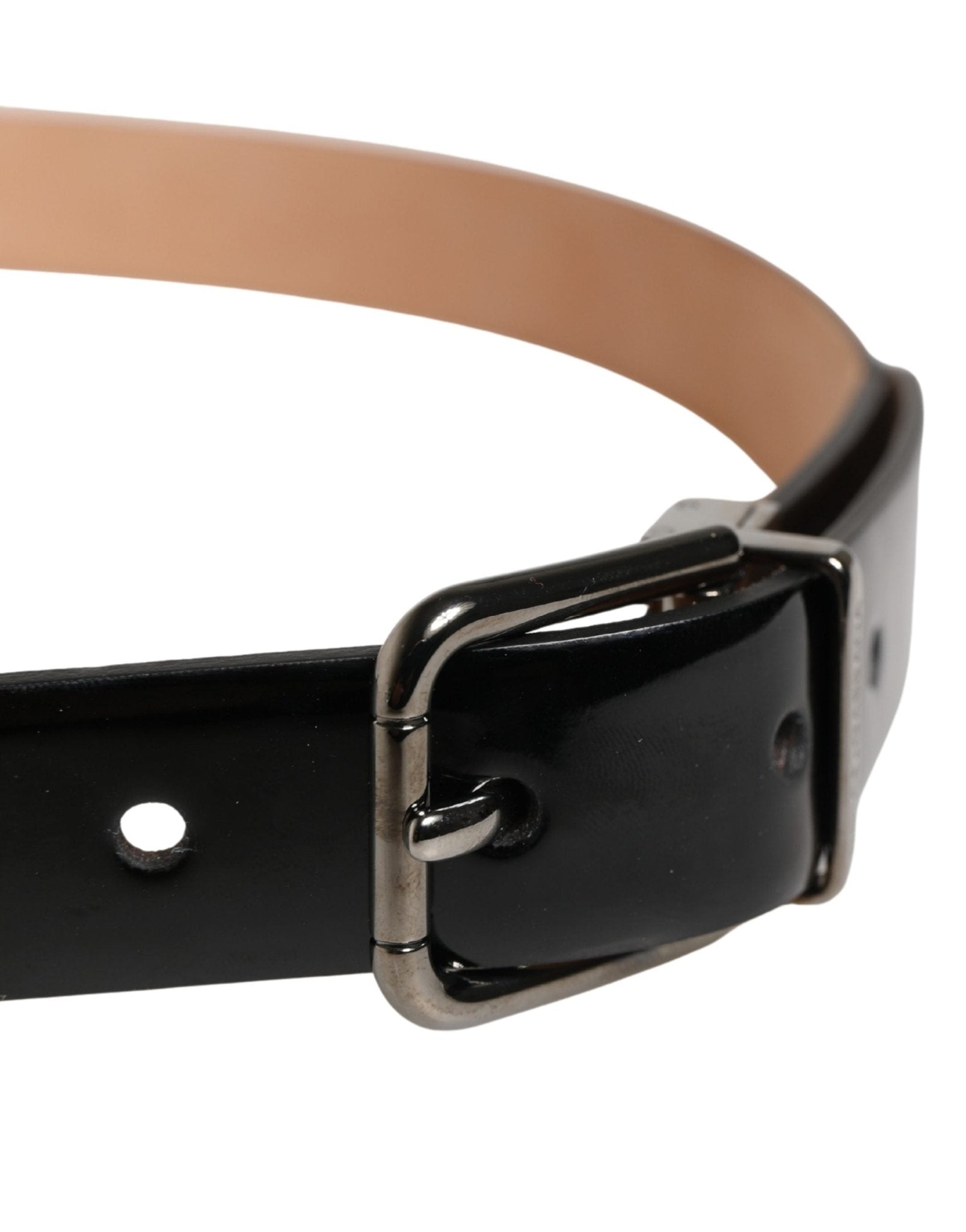 Dolce & Gabbana Men Black Classic Leather Metal Buckle Belt - RIMODA