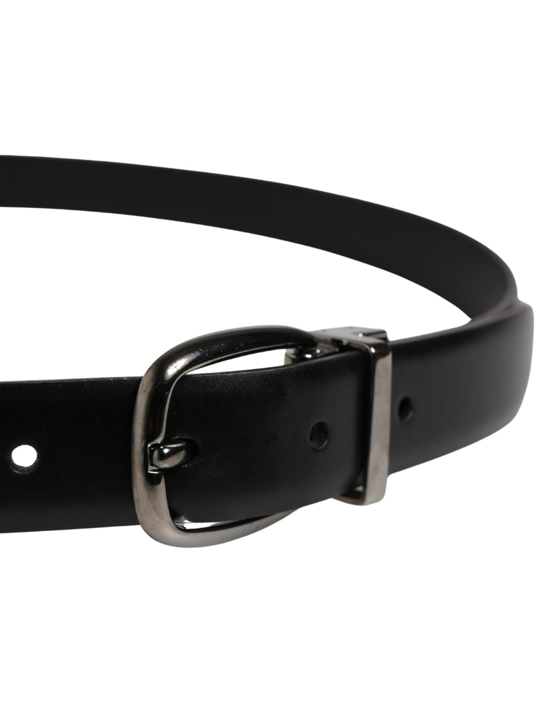 Dolce & Gabbana Men Black Classic Leather Metal Buckle Belt - RIMODA
