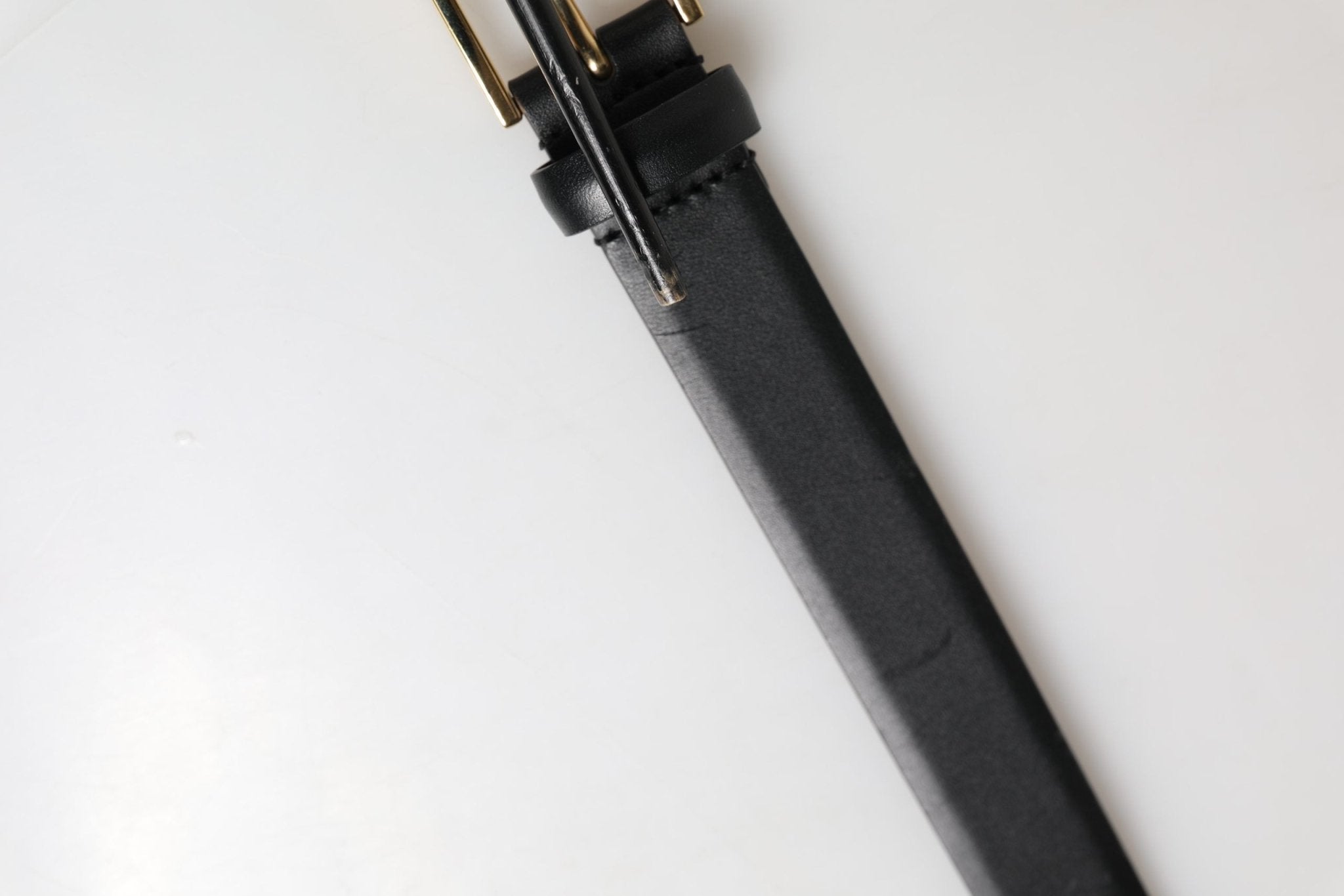 Dolce & Gabbana Men Black Classic Leather Metal Buckle Belt - RIMODA