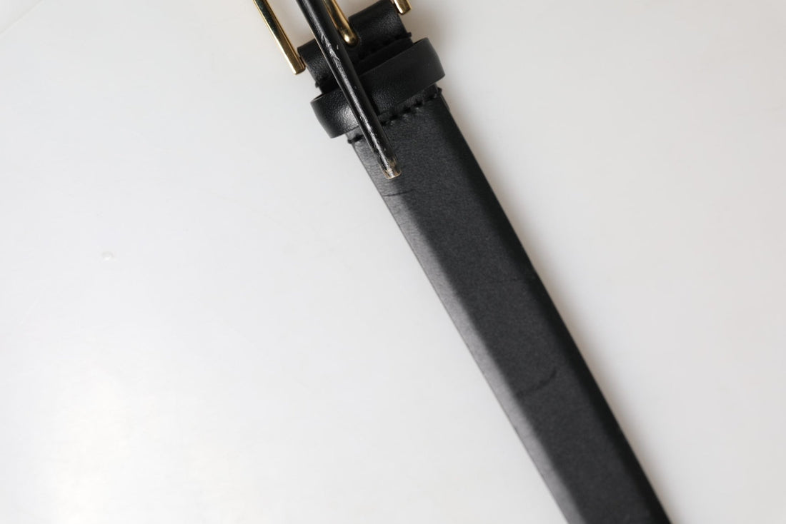 Dolce & Gabbana Men Black Classic Leather Metal Buckle Belt - RIMODA