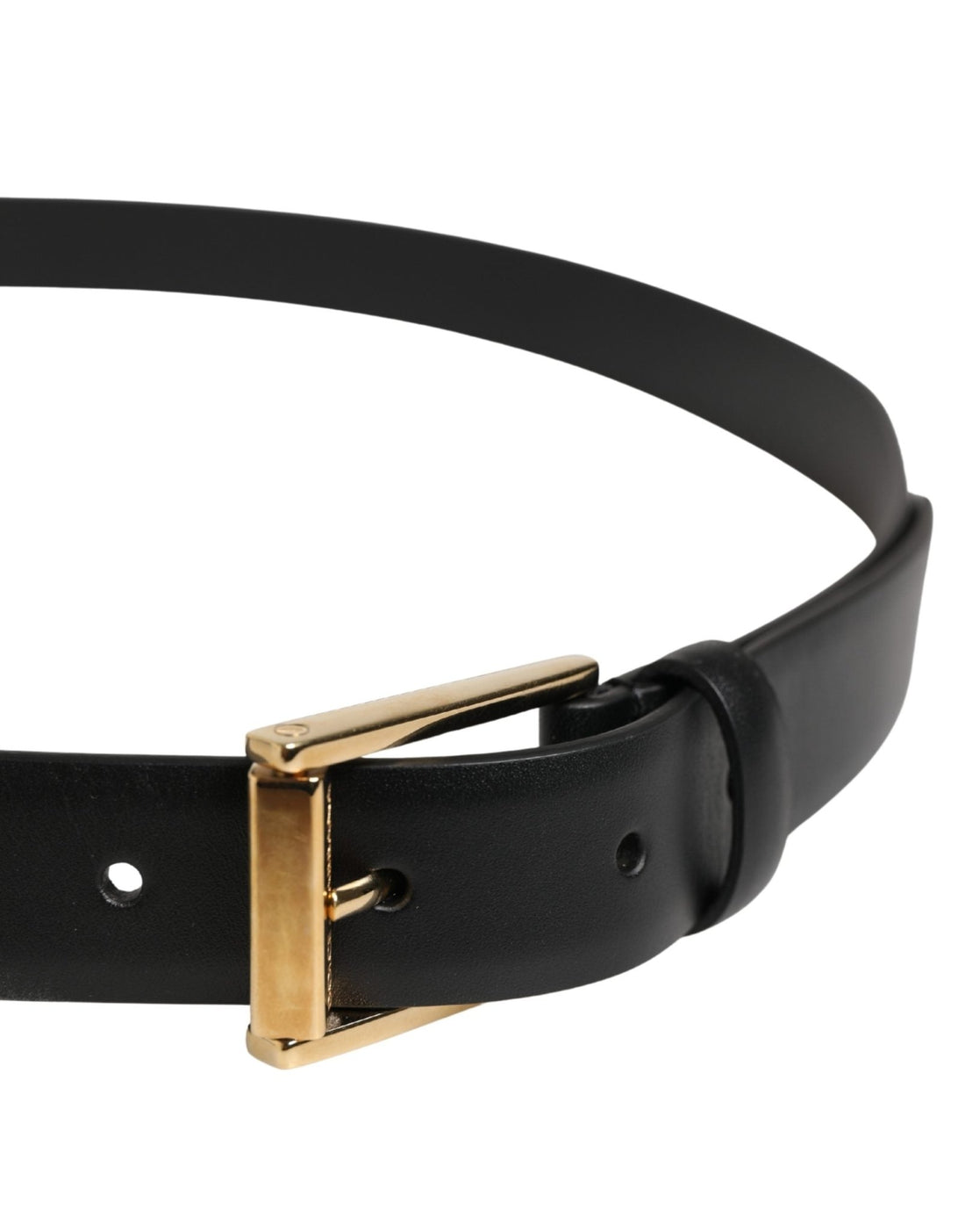 Dolce & Gabbana Men Black Classic Leather Metal Buckle Belt - RIMODA