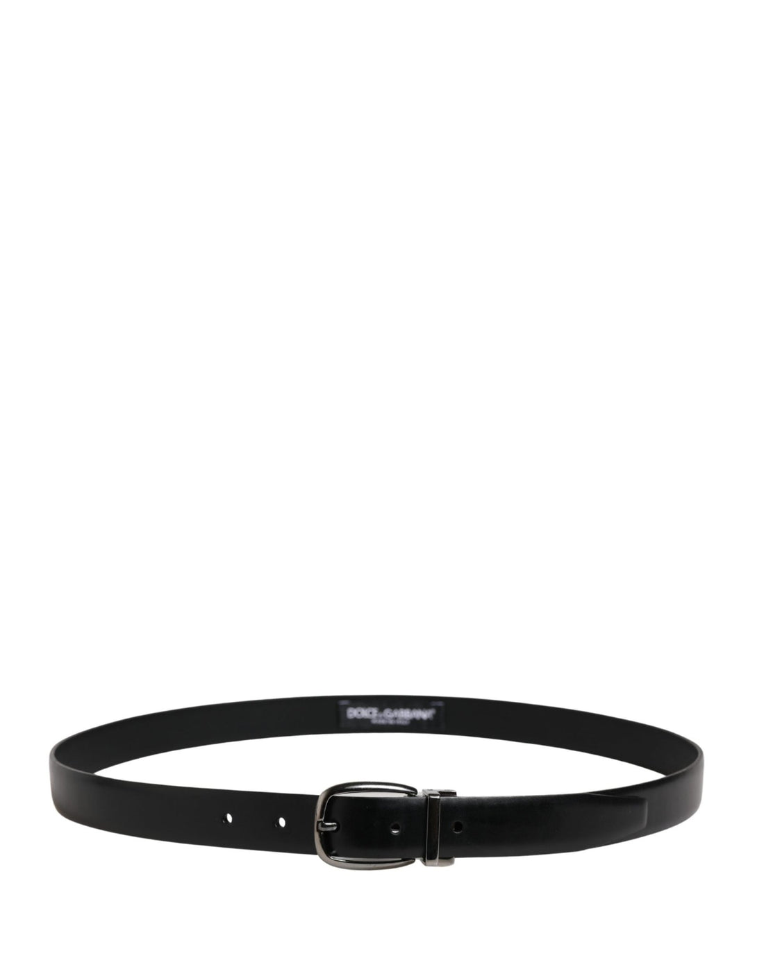 Dolce & Gabbana Men Black Classic Leather Metal Buckle Belt - RIMODA