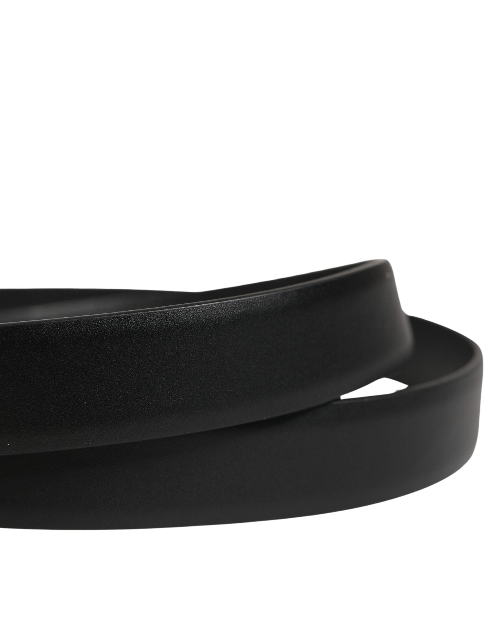 Dolce & Gabbana Men Black Classic Leather Metal Buckle Belt - RIMODA