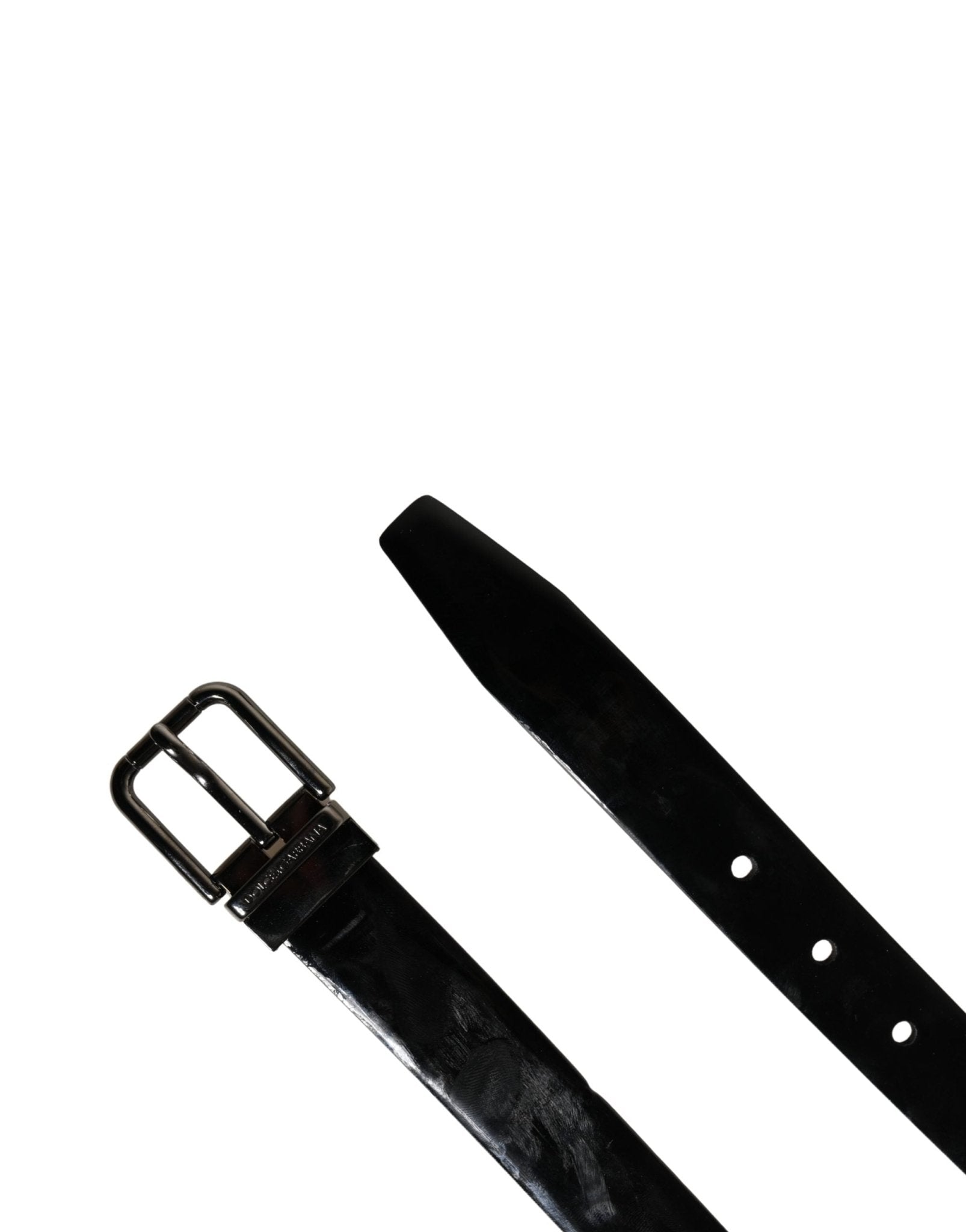 Dolce & Gabbana Men Black Classic Leather Metal Buckle Belt - RIMODA