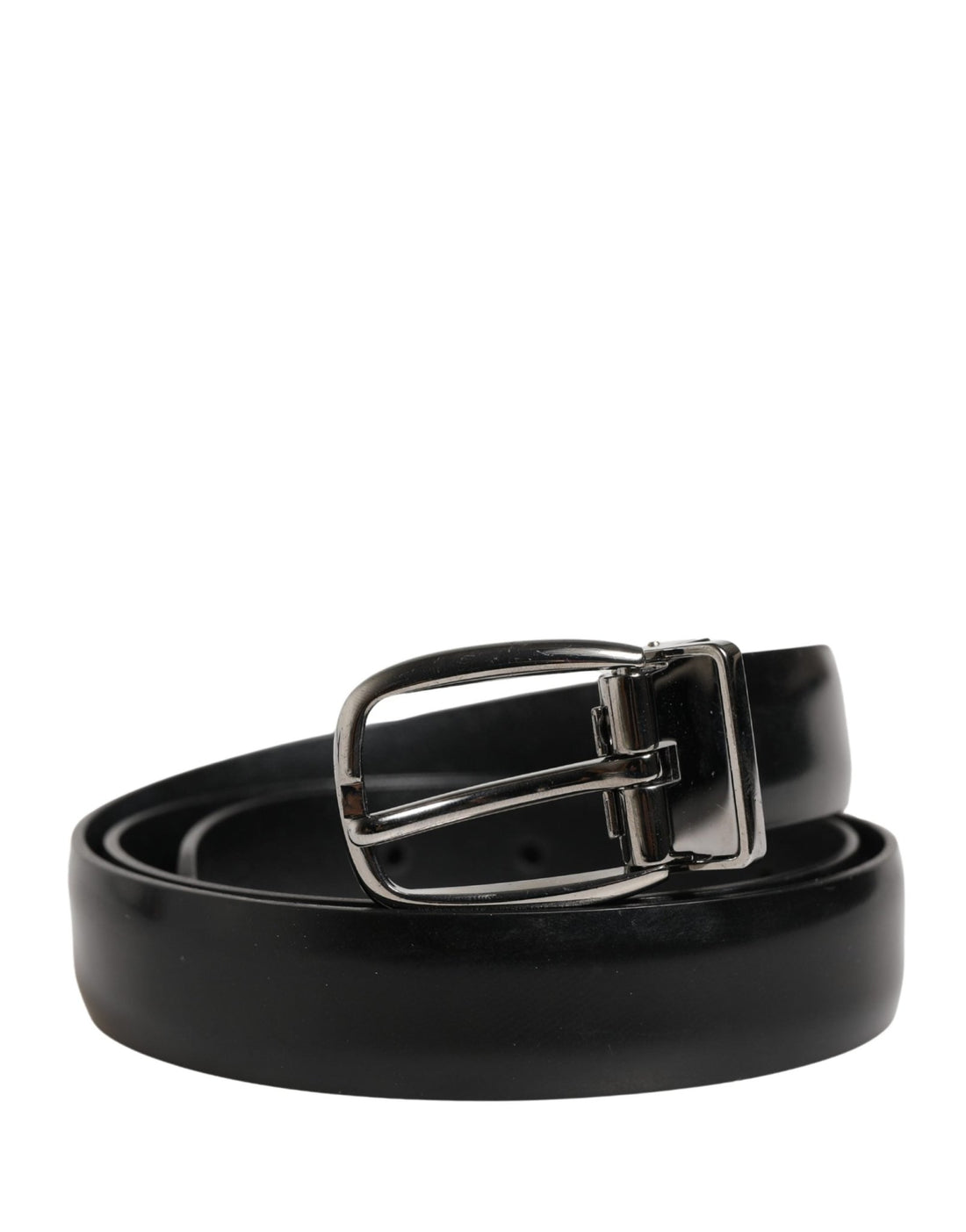 Dolce & Gabbana Men Black Classic Leather Metal Buckle Belt - RIMODA