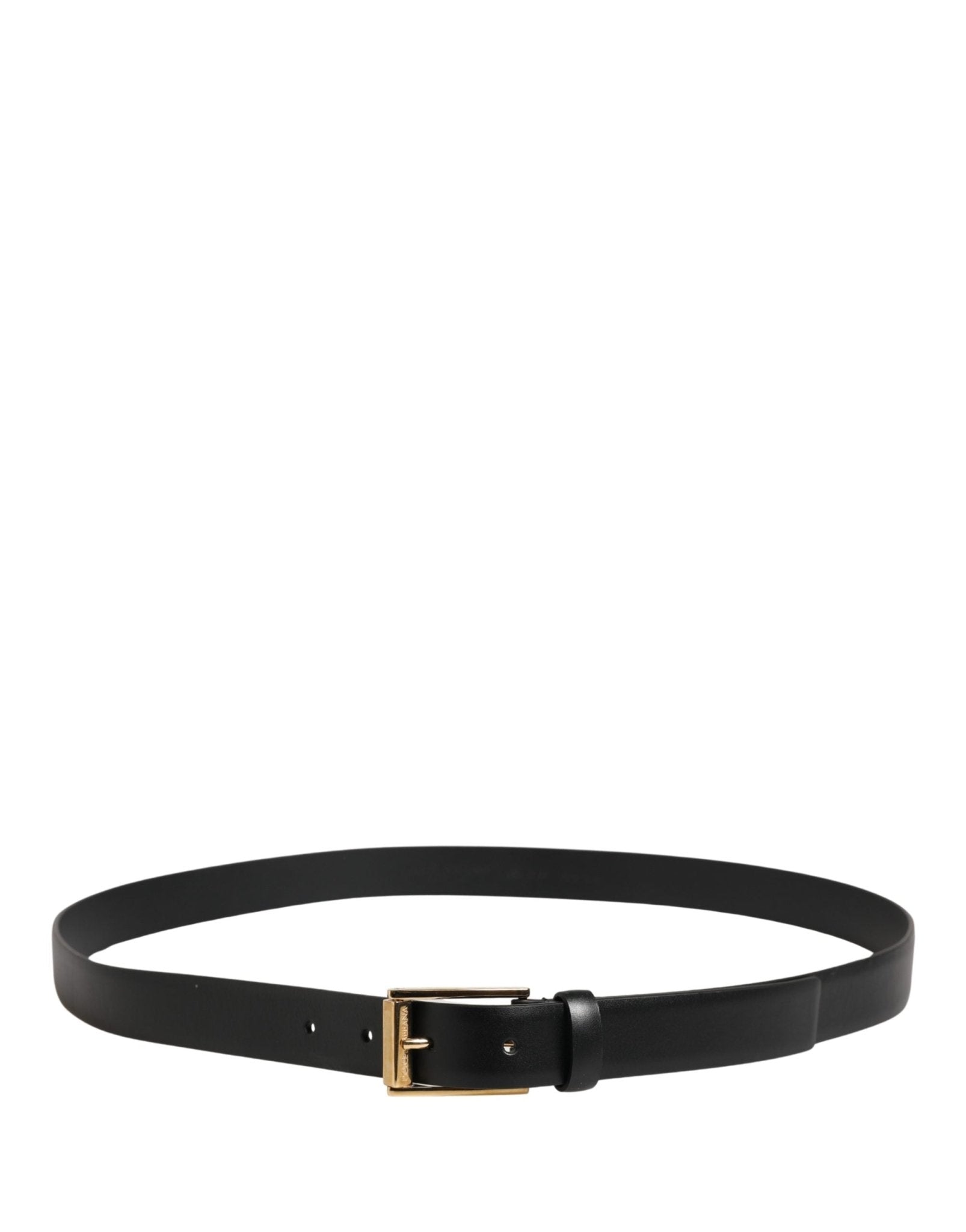 Dolce & Gabbana Men Black Classic Leather Metal Buckle Belt - RIMODA