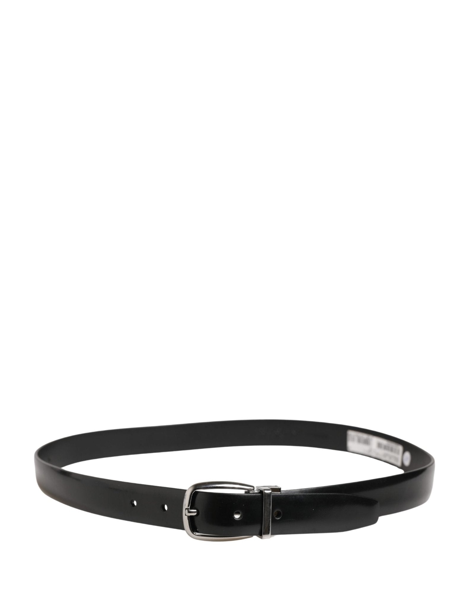 Dolce & Gabbana Men Black Classic Leather Metal Buckle Belt - RIMODA