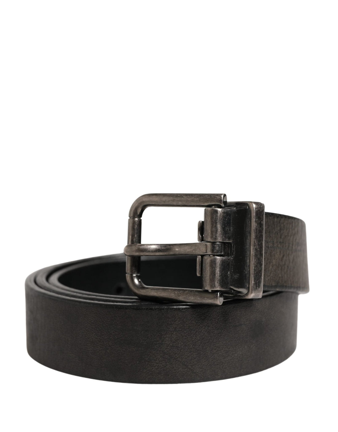 Dolce & Gabbana Men Black Classic Leather Metal Buckle Belt - RIMODA