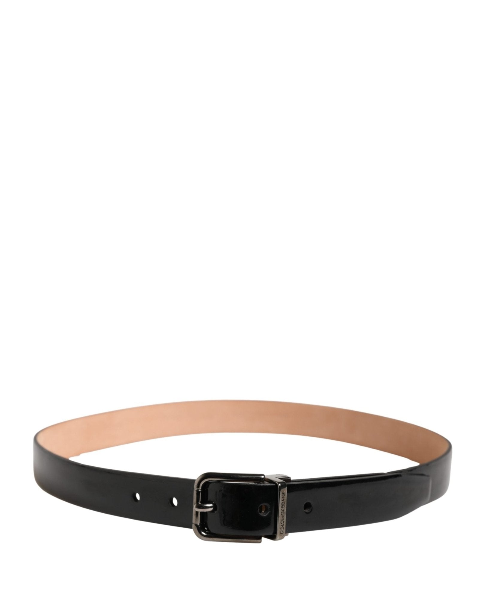 Dolce & Gabbana Men Black Classic Leather Metal Buckle Belt - RIMODA
