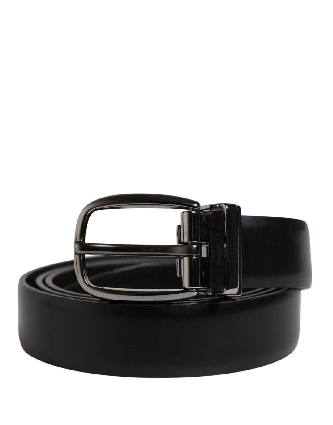 Dolce & Gabbana Men Black Classic Leather Metal Buckle Belt - RIMODA