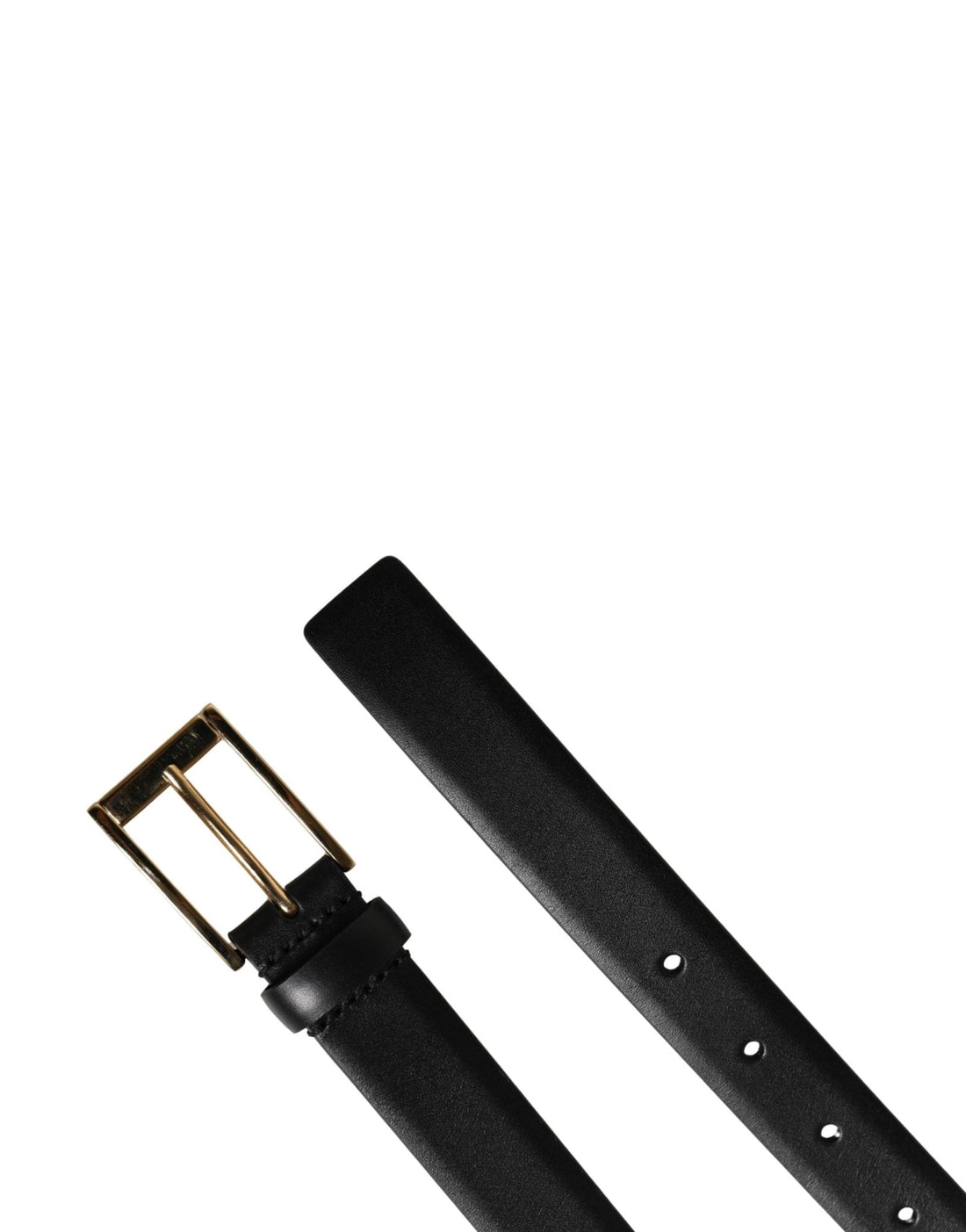 Dolce & Gabbana Men Black Classic Leather Metal Buckle Belt - RIMODA