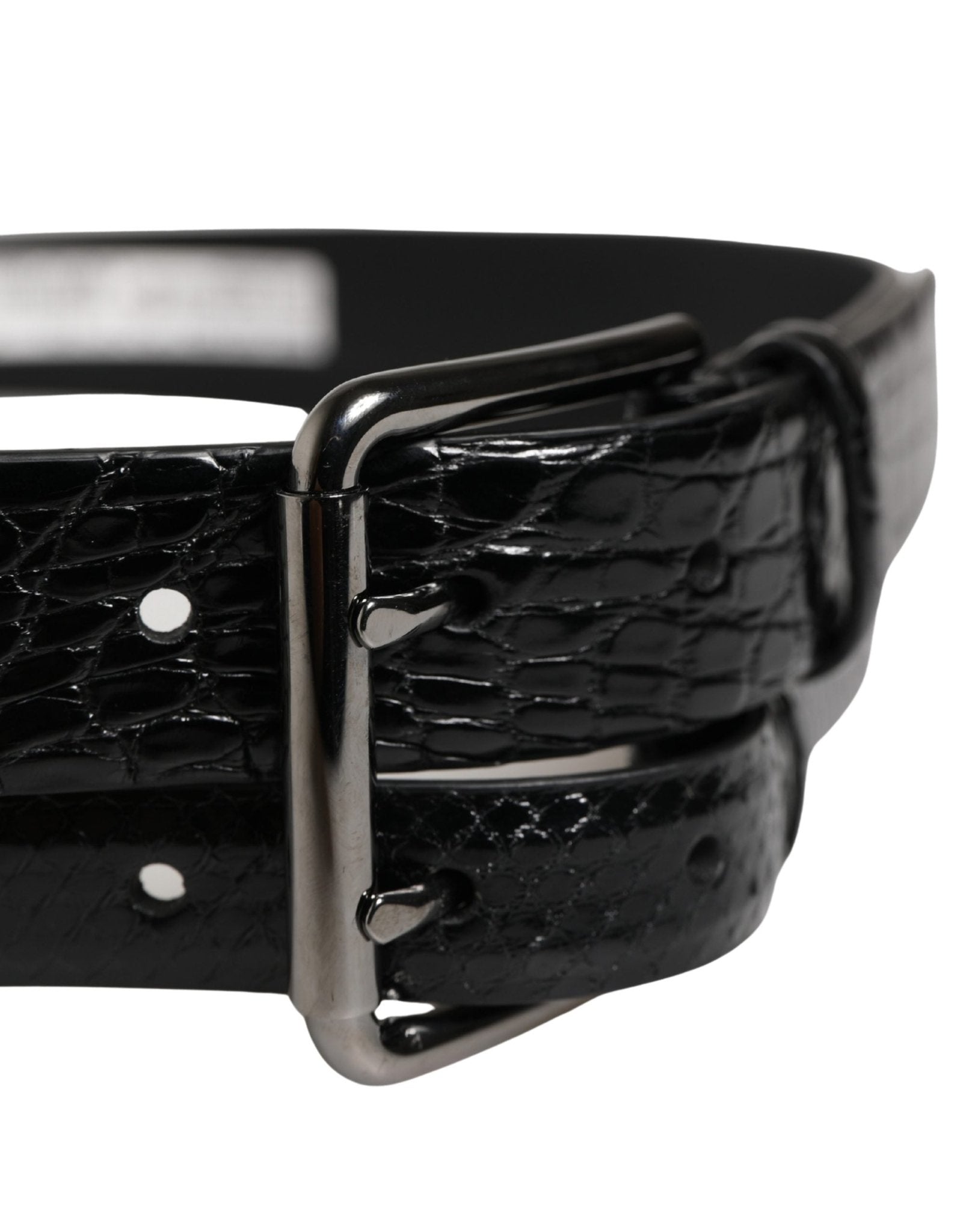 Dolce & Gabbana Men Black Exotic Leather Double Strap Belt - RIMODA