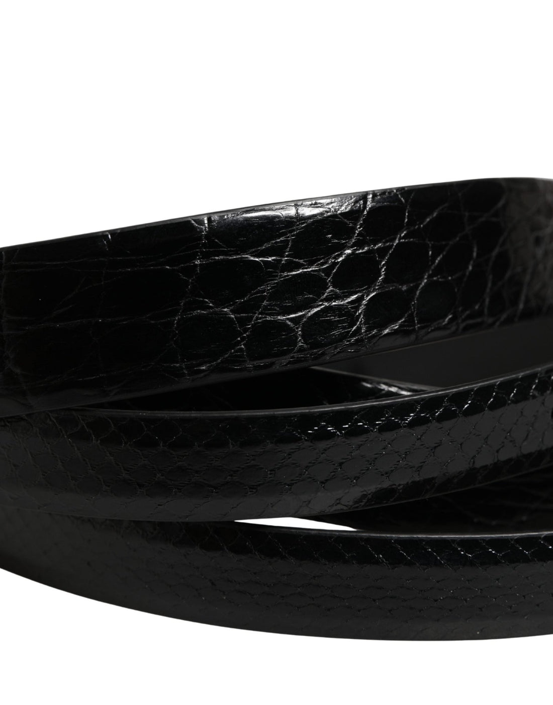 Dolce & Gabbana Men Black Exotic Leather Double Strap Belt - RIMODA