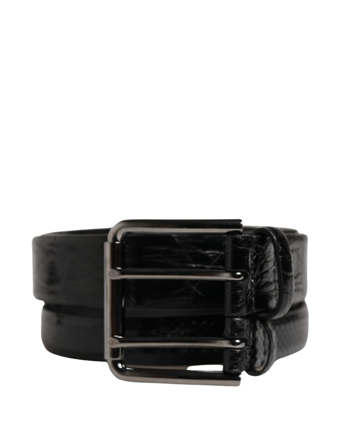 Dolce & Gabbana Men Black Exotic Leather Double Strap Belt - RIMODA
