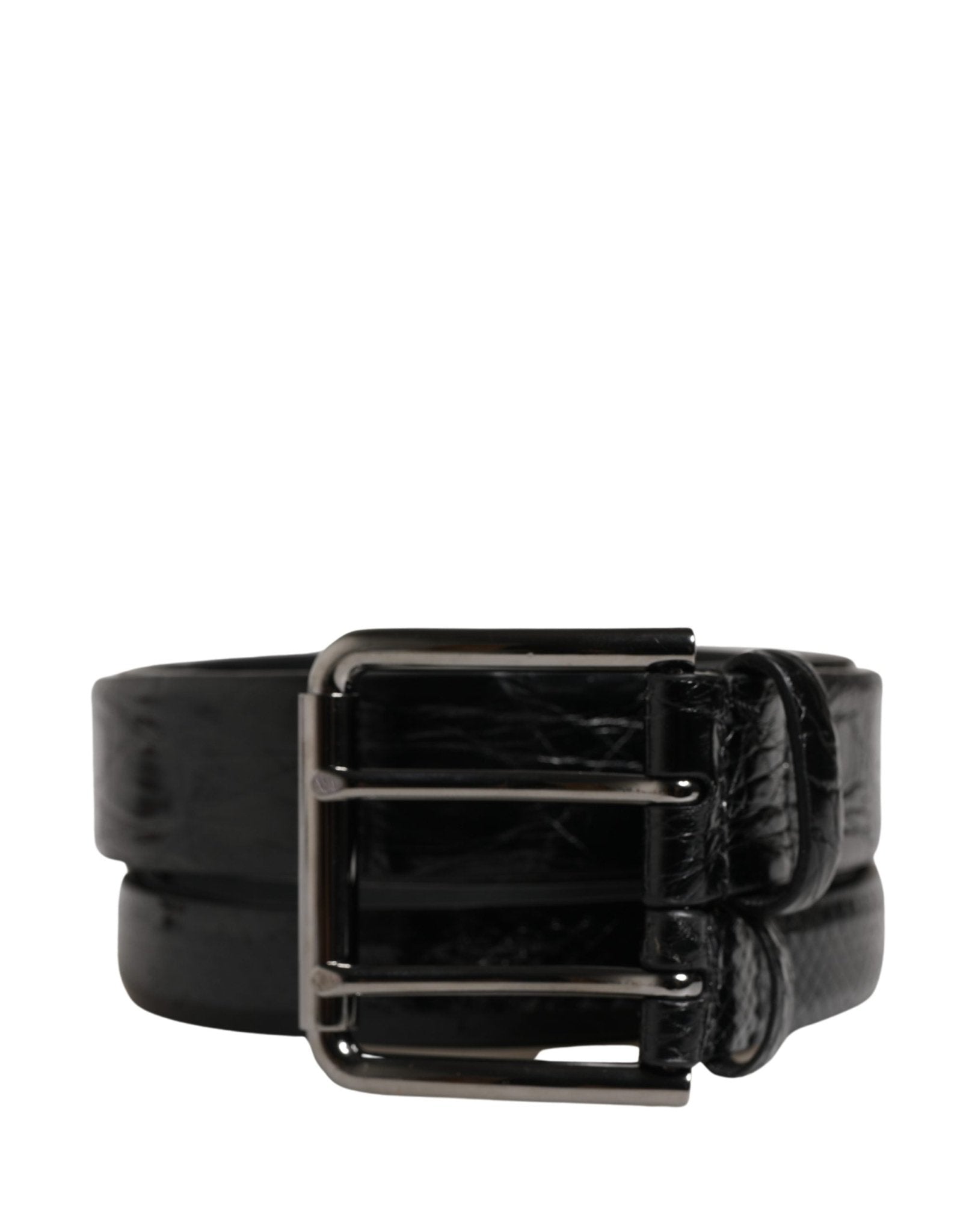 Dolce & Gabbana Men Black Exotic Leather Double Strap Belt - RIMODA