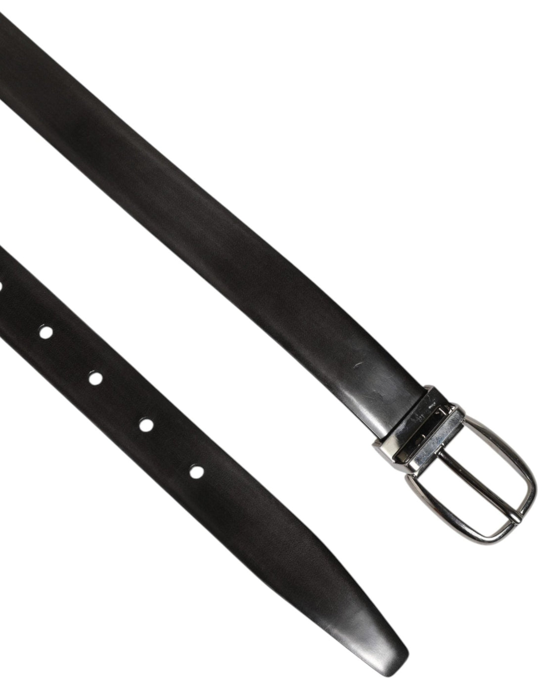 Dolce & Gabbana Men Black Leather Classic Metal Buckle Belt - RIMODA