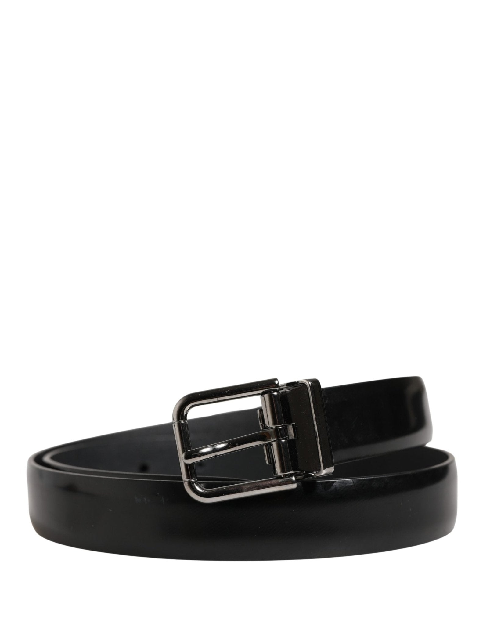 Dolce & Gabbana Men Black Leather Classic Metal Buckle Belt - RIMODA