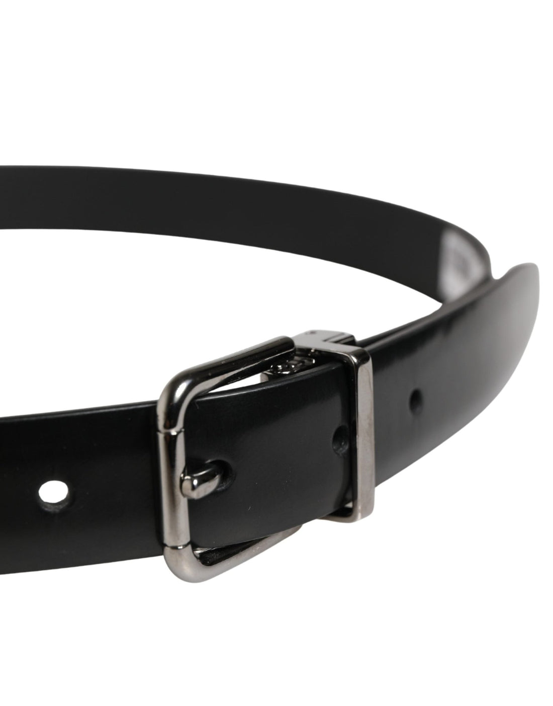Dolce & Gabbana Men Black Leather Classic Metal Buckle Belt - RIMODA