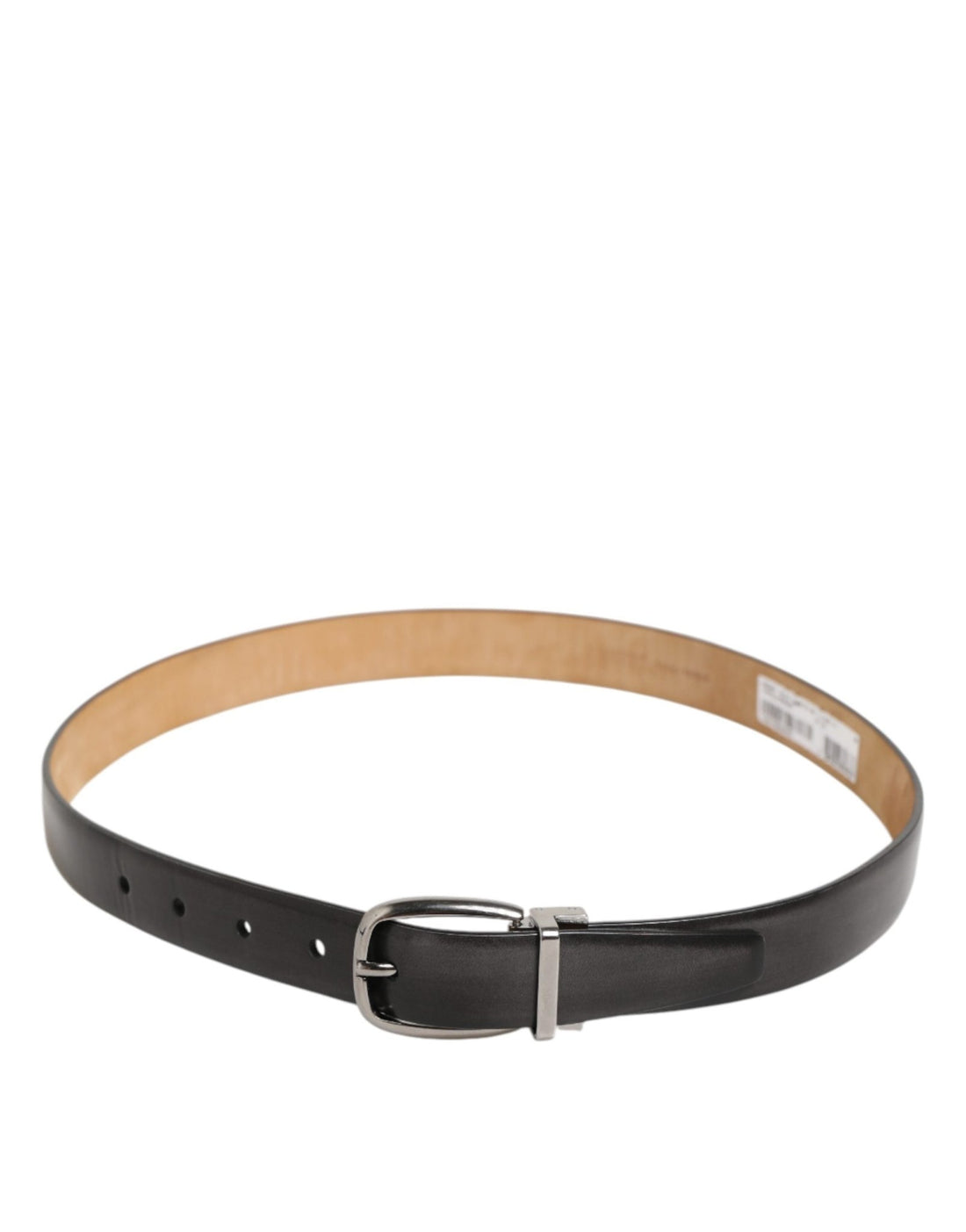 Dolce & Gabbana Men Black Leather Classic Metal Buckle Belt - RIMODA