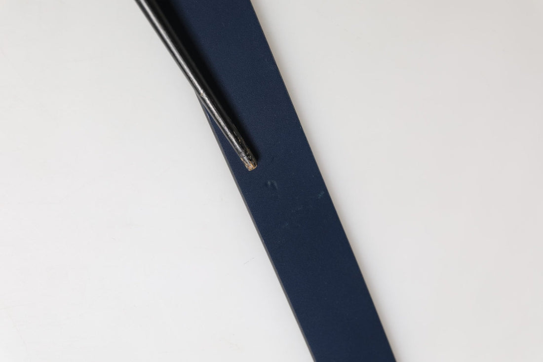 Dolce & Gabbana Men Blue Calf Leather Logo Metal Buckle Belt - RIMODA