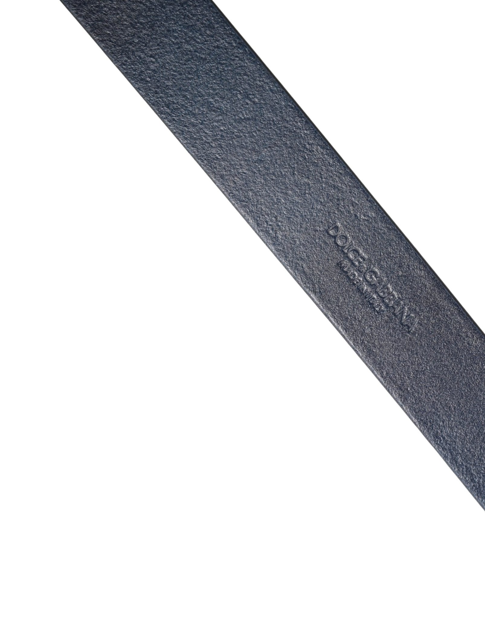 Dolce & Gabbana Men Blue Calf Leather Logo Metal Buckle Belt - RIMODA