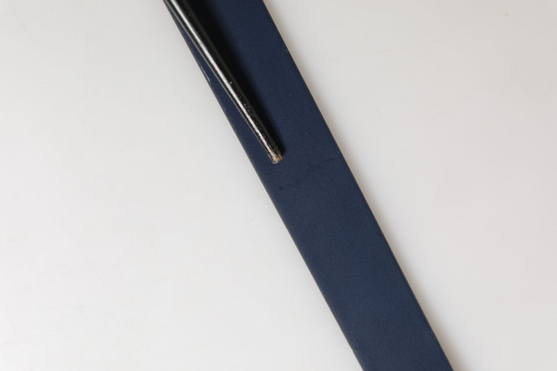 Dolce & Gabbana Men Blue Calf Leather Logo Metal Buckle Belt - RIMODA