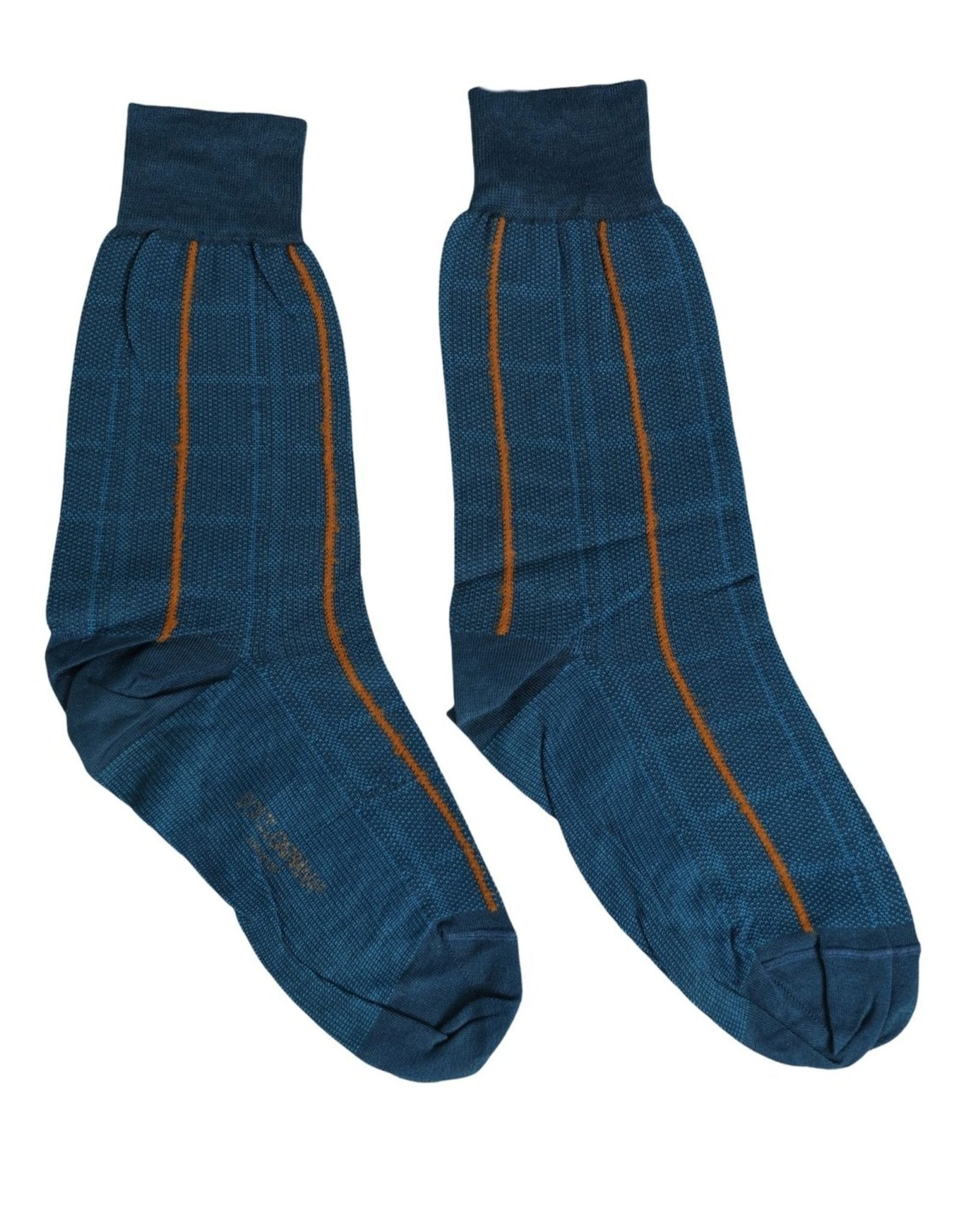 Dolce & Gabbana Men Blue Cotton Stretch Mid Calf Accessory Socks - RIMODA