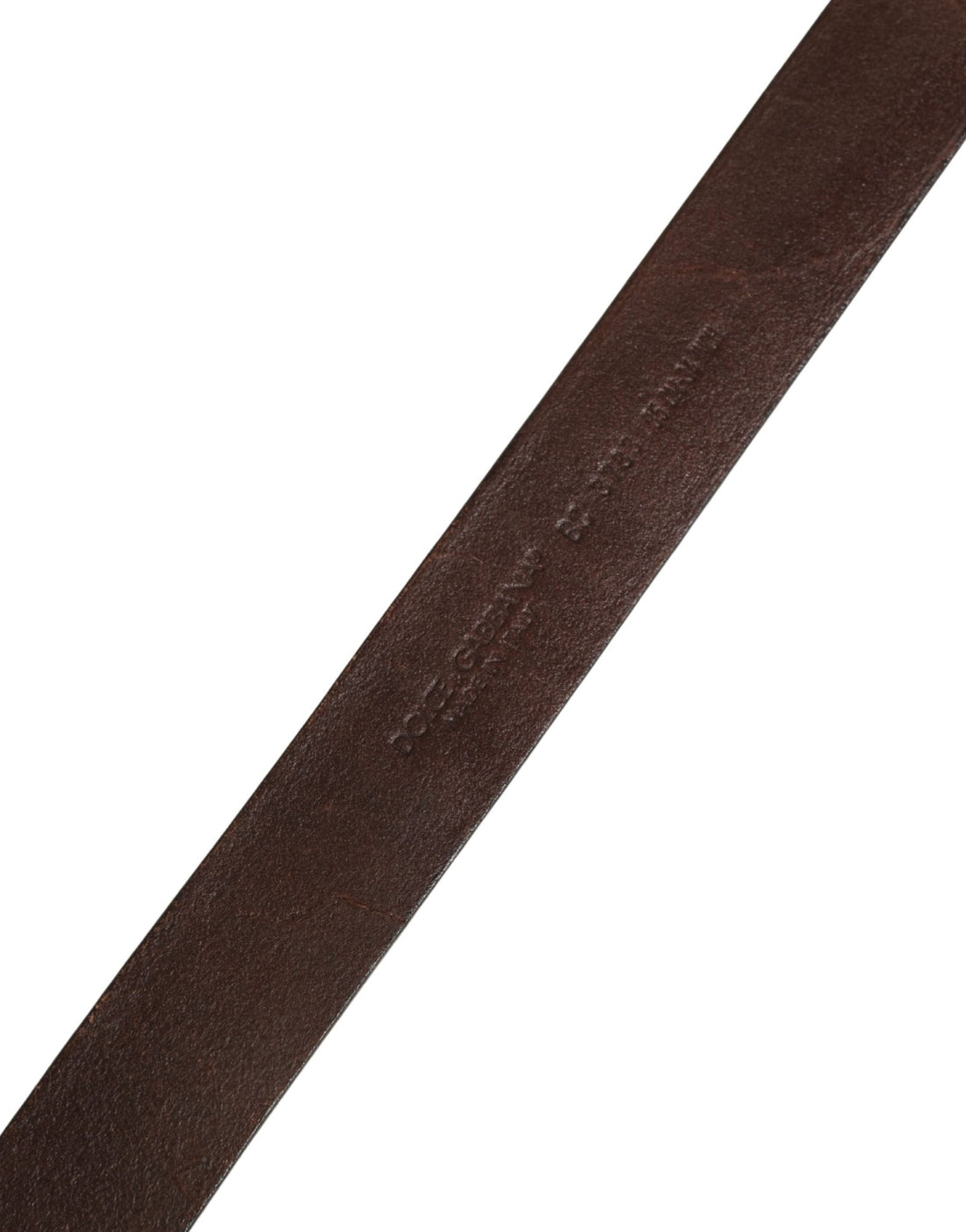 Dolce & Gabbana Men Brown Calf Leather Logo Metal Buckle Belt - RIMODA