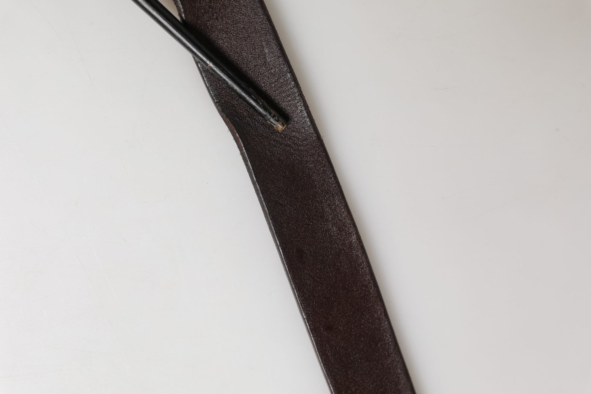 Dolce & Gabbana Men Brown Calf Leather Logo Metal Buckle Belt - RIMODA