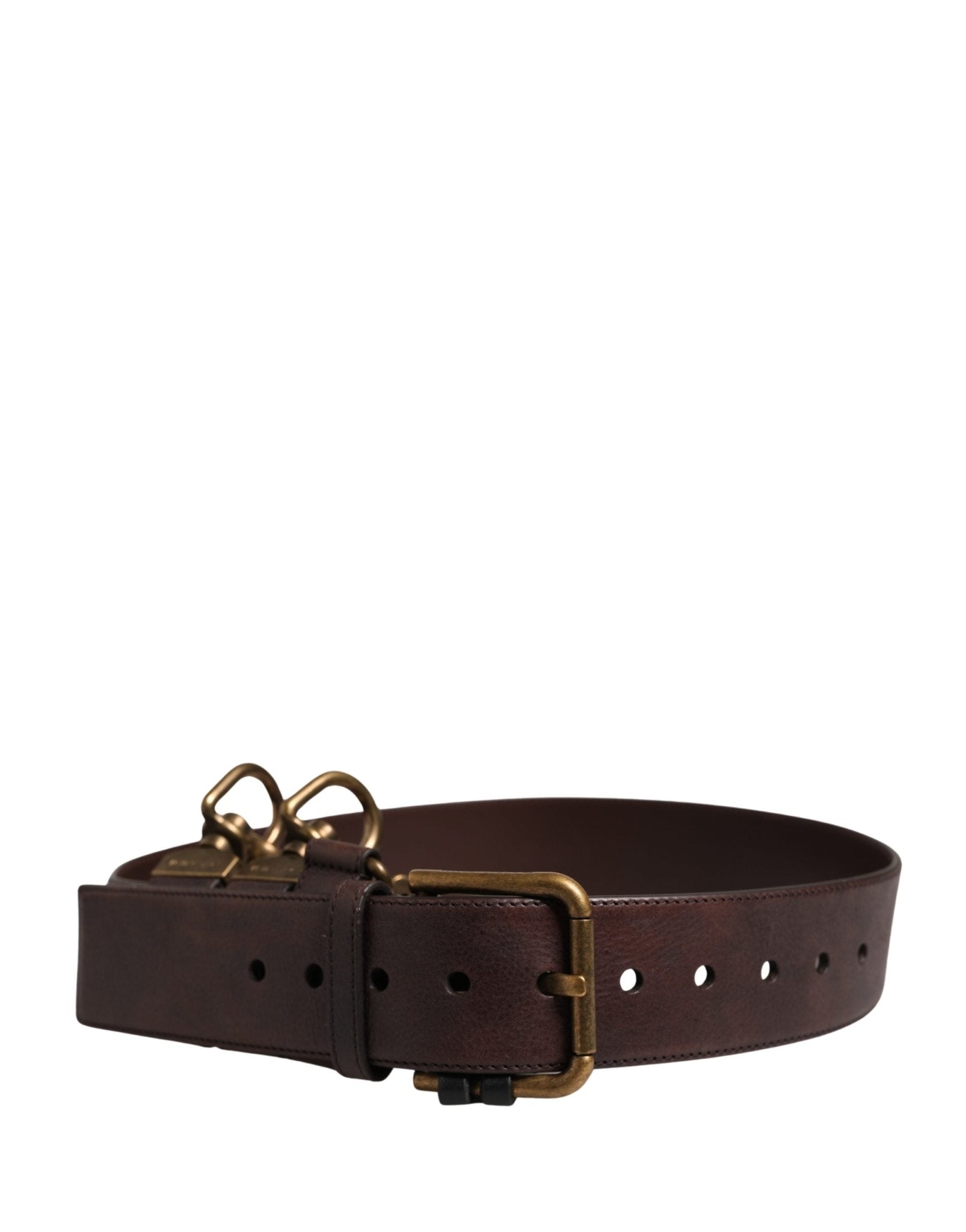 Dolce & Gabbana Men Brown Calfskin Leather Metal Buckle Belt - RIMODA